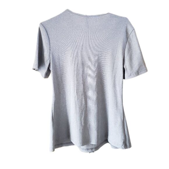 🌸Just Fashion Now Gray Lace Contrast Short Sleeve Top - Picture 4 of 5